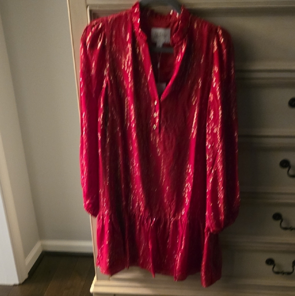 Lilly Pulitzer Malbec Red Silk Chiffon Dress